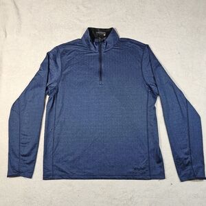Greyson Mens XL Blue Herringbone 1/4 Zip Lightweight Pullover Golf Sweater